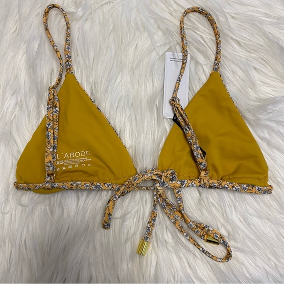NWT Pampelone x L’Abode Palm Springs Floral Yellow Bikini Skimpy Top Australia - Picture 4 of 5